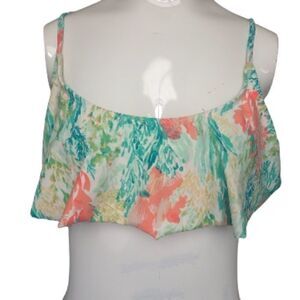 Old Navy size medium ruffled overlay swim top